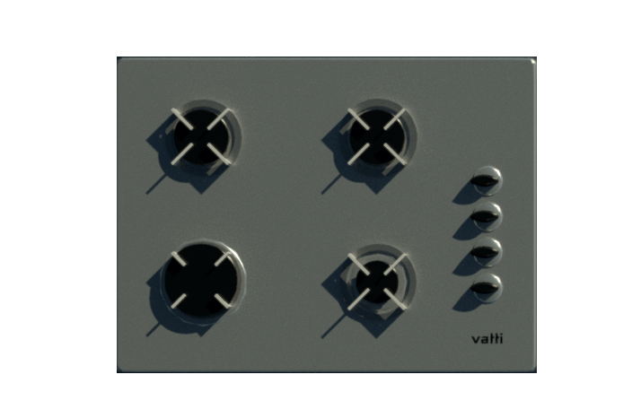Encimera 4 Platos Gas Black Crystal HB4801 Series 60
