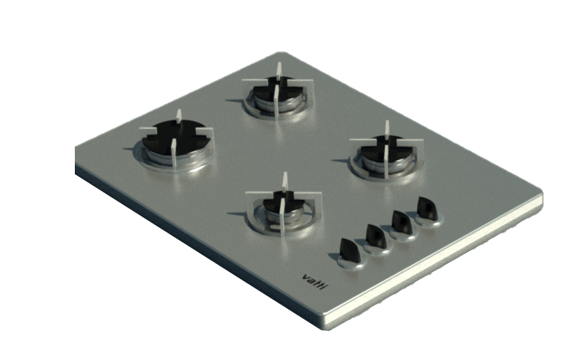 Encimera 4 Platos Gas Black Crystal HB4801 Series 60