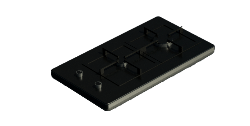 Encimera 2 Platos Gas Black G2302GCP