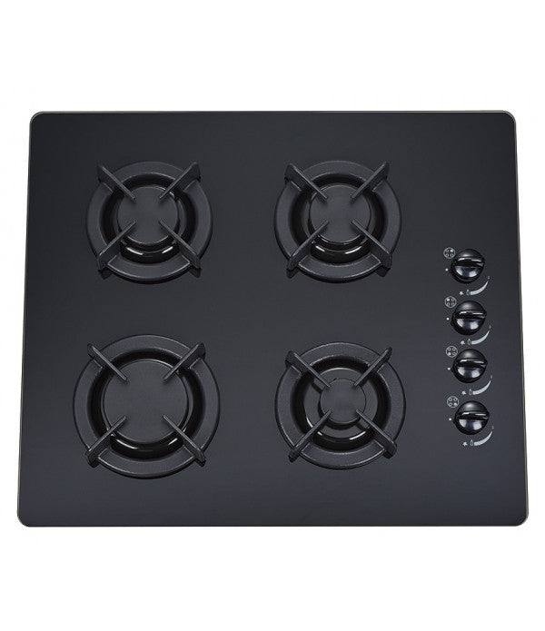 Encimera 4 Platos Gas Black Crystal HB4801 Series 60